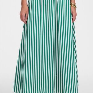 Madewell stripe cotton poplin midi skirt